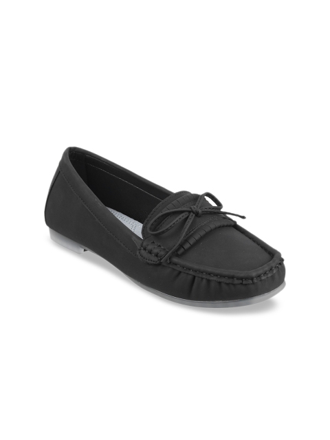 

Mochi Women Black Solid Loafers