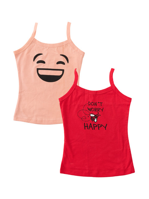 

You Got Plan B Girls Pack of 2 Printed Camisoles, Pink