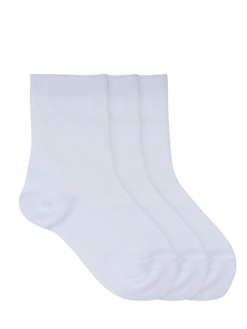 

Mustang Kids Pack of 3 White Solid Calf-Length Socks