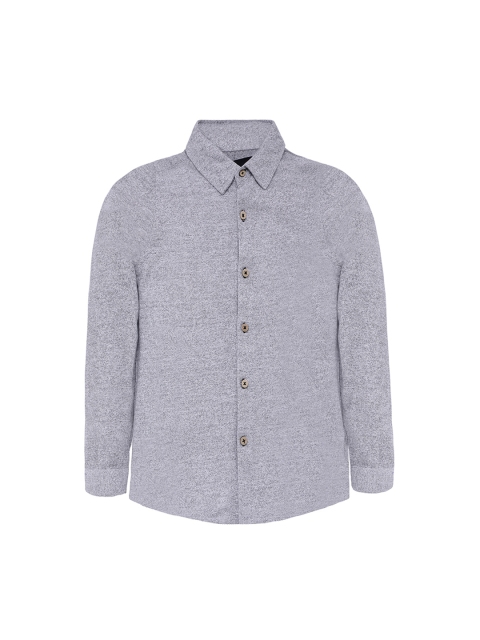 

Nick&Jess Boys Grey Regular Fit Solid Casual Shirt