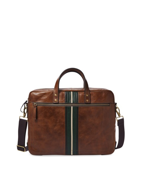 

Fossil Men Brown & Green Striped Messenger Bag