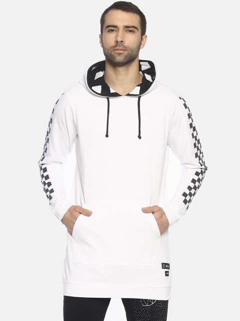 

KULTPRIT Men White & Black Printed Hooded Sweatshirt