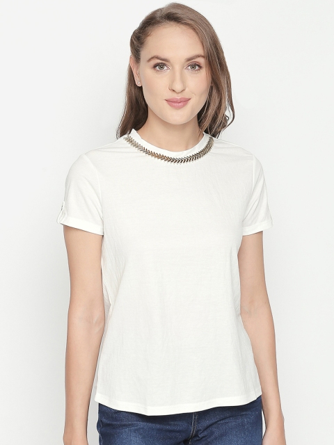 

Forever Glam by Pantaloons Women White Solid Top