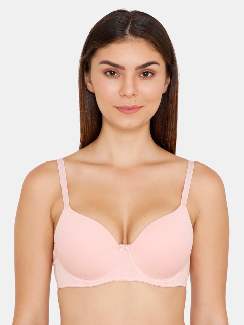

Zivame Pink Solid Underwired Lightly Padded T-shirt Bra