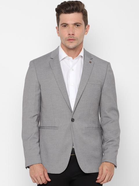 

Allen Solly Men Grey Self-Design Slim-Fit Single-Breasted Blazer