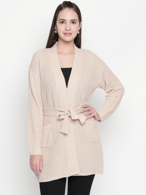 

RANGMANCH BY PANTALOONS Women Beige Self Design Sweater