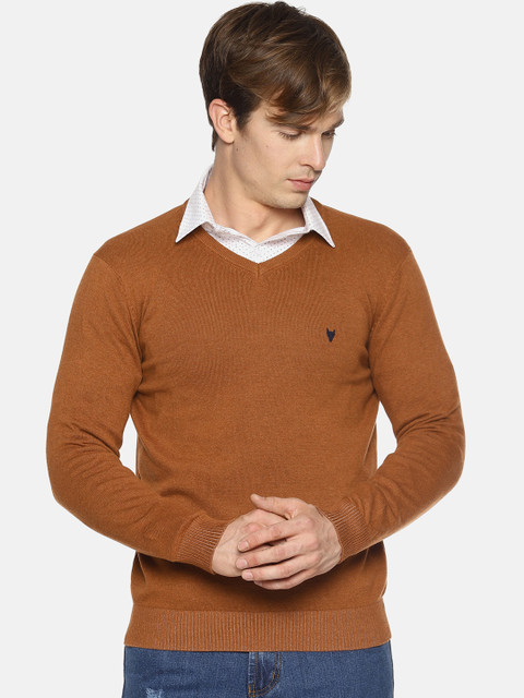 

BLACK BUCK Men Brown Solid Sweater, Tan
