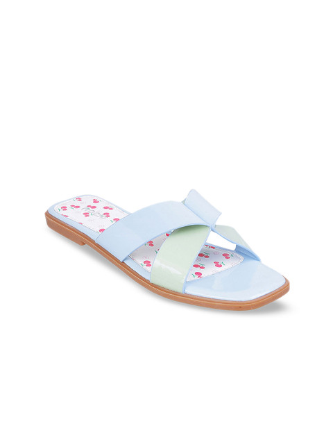 

Mochi Women Blue Solid Open Toe Flats