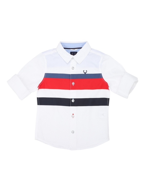 

Allen Solly Junior Boys White & Red Colourblocked Casual Shirt
