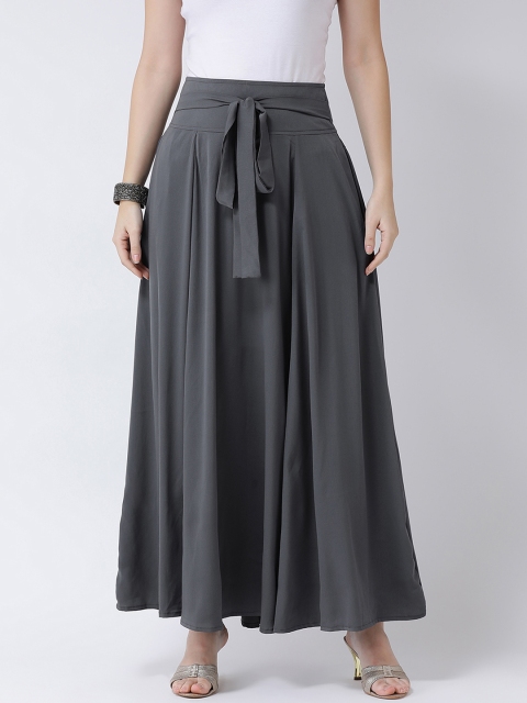 

Castle Women Grey Solid Flared Skirt