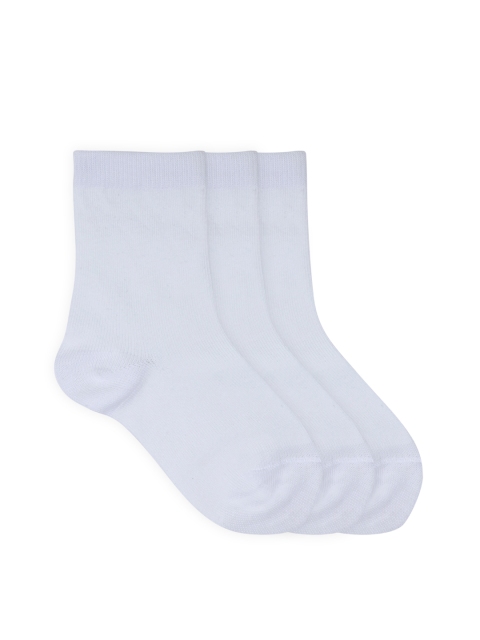 

Mustang Kids Pack of 3 White Solid Calf-Length Socks