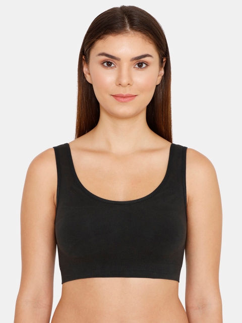 

Zivame Black Solid Non-Wired Non Padded Everyday Bra
