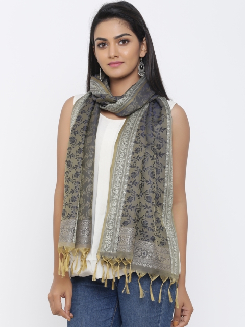 

SOUNDARYA Women Grey Woven Design Stole