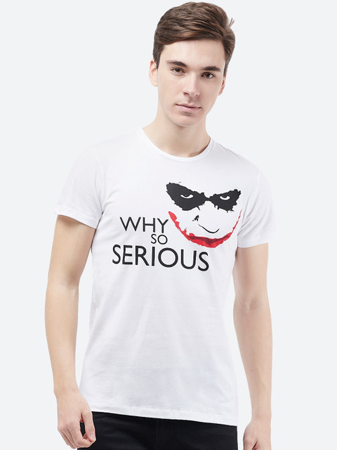

Free Authority Men White Joker Printed Round Neck T-Shirt