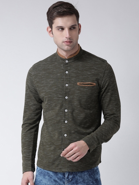 

Club York Men Olive Green Regular Fit Solid Casual Shirt