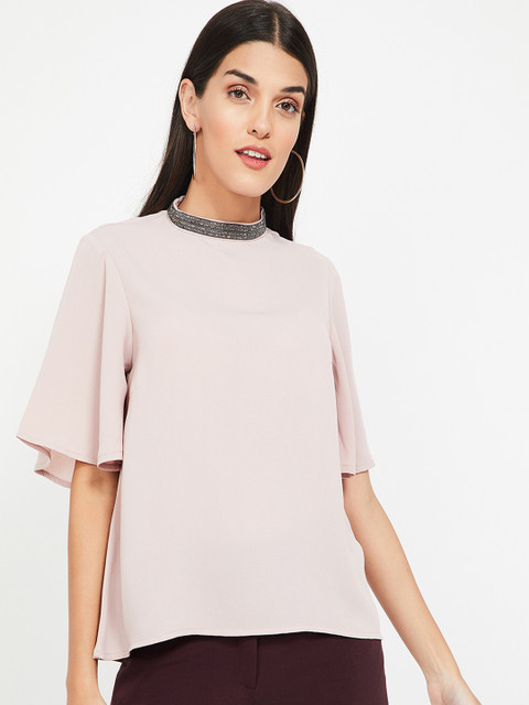 

CODE by Lifestyle Women Pink Solid A-Line Top
