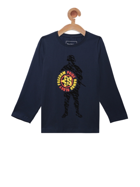 

Circle Square Unisex Navy Blue Printed Round Neck T-shirt