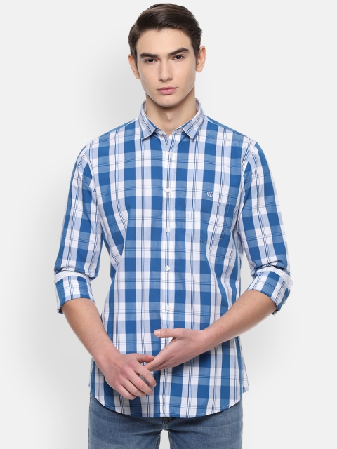 

Van Heusen Sport Men Blue & White Slim Fit Checked Casual Shirt