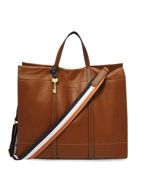 

Fossil Brown Solid Leather Handheld Bag