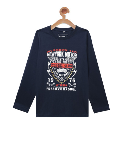 

Circle Square Unisex Navy Blue Printed Round Neck T-shirt