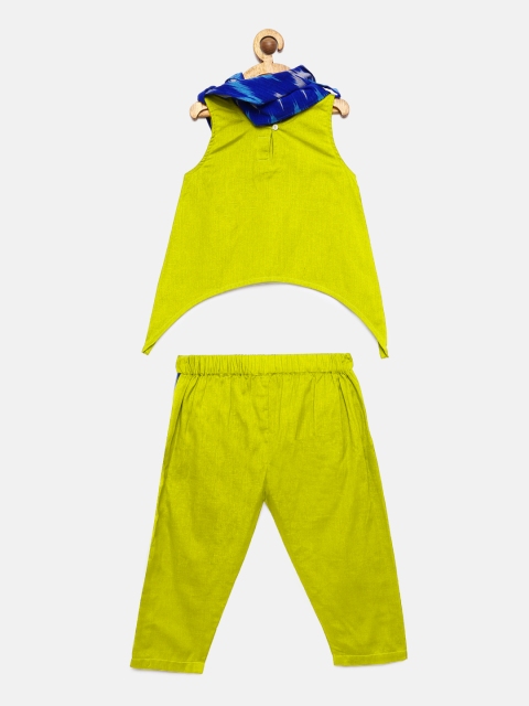 

Tutus By Tutu Girls Lime Green & Blue Solid Top with Pyjamas