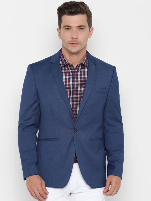 

Allen Solly Men Blue Self-Design Slim-Fit Single-Breasted Blazer