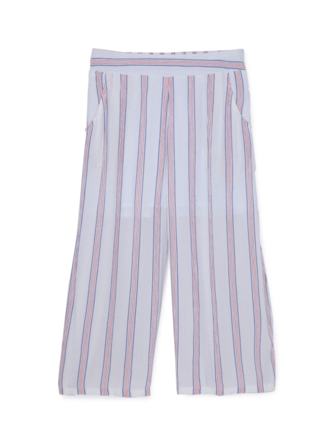 

Cub McPaws Girls Red & Off-White Striped Flared Palazzos