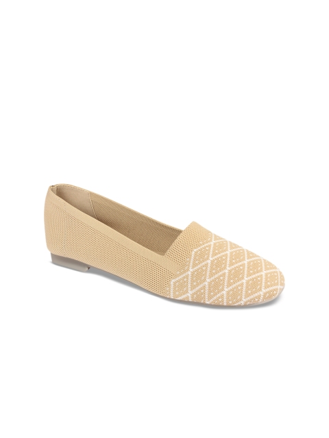 

Flat n Heels Women Beige Solid Mesh Ballerinas