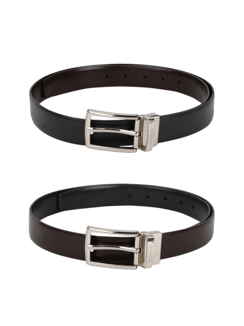 

Allen Solly Men Black Textured Reversible Leather Belt
