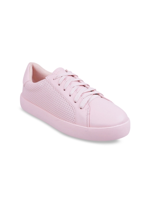 

Mochi Women Pink Solid Sneakers