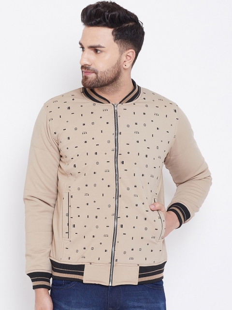 

Adobe Men Beige Printed Varsity Jacket