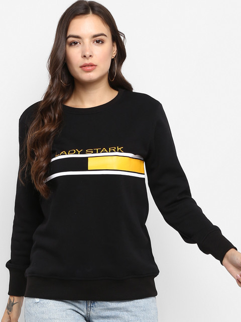 

Lady Stark Women Black & Yellow Printed Pullover Sweatshirt