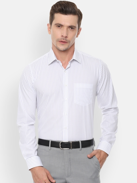 

Van Heusen Men White & Blue Slim Fit Striped Formal Shirt