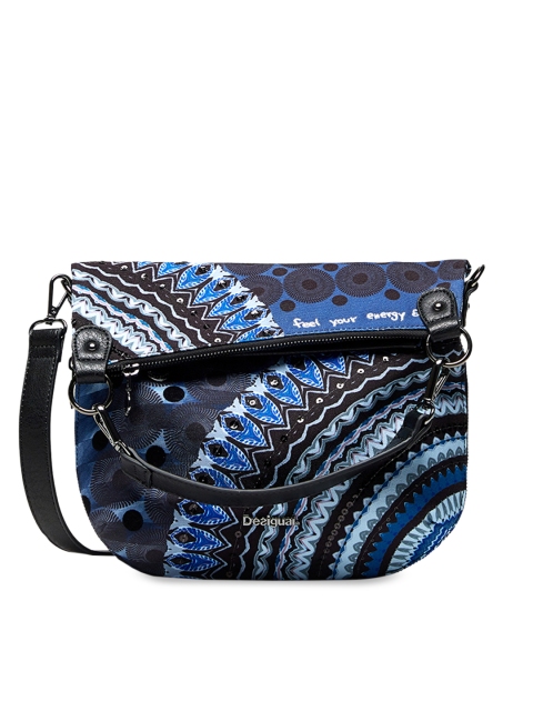 

Desigual Women Blue & Black Printed Handheld Bag