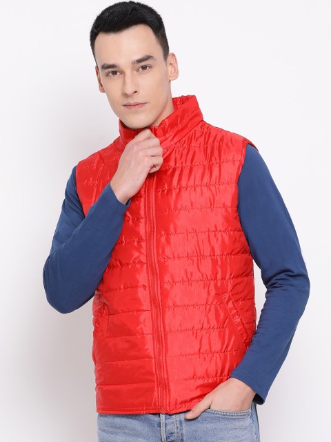 

Oxolloxo Men Red Solid Padded Jacket