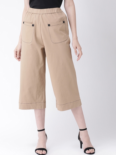 

Leo Sansini Women Beige Solid Straight Fit Cullotes