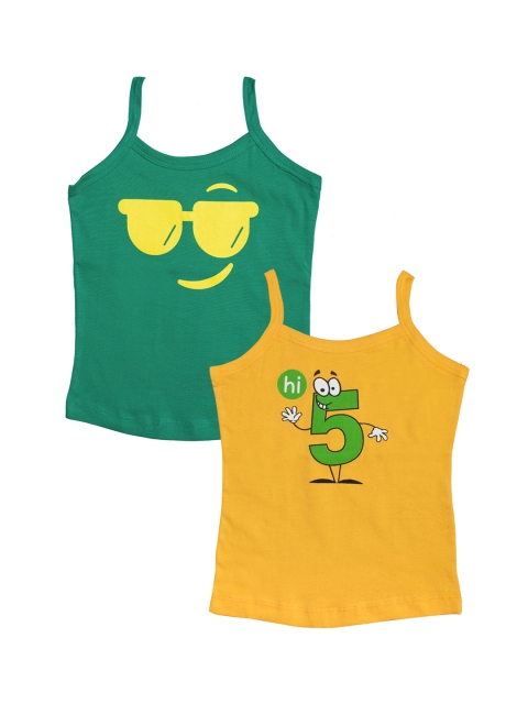 

You Got Plan B Girls Pack of 2 Printed Camisoles, Yellow