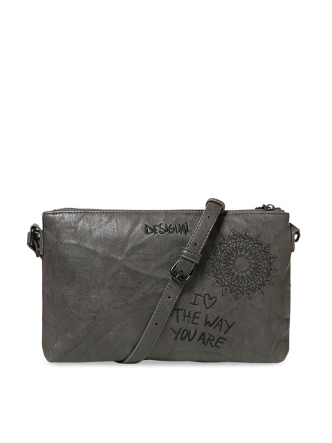 

Desigual Women Grey Printed Sling Bag