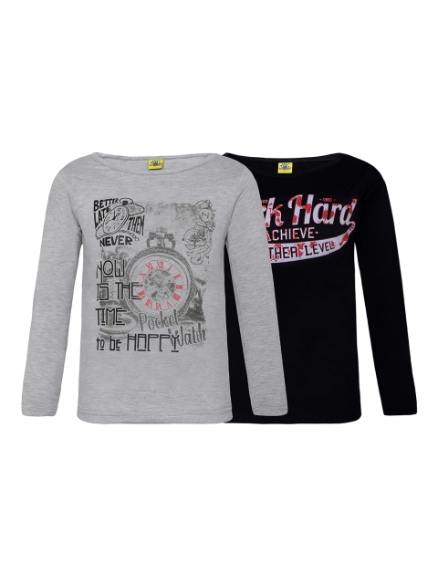 

Punkster Boys Pack Of 2 Printed Round Neck T-shirts, Navy blue