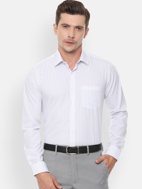 

Van Heusen Men White & Blue Slim Fit Striped Formal Shirt