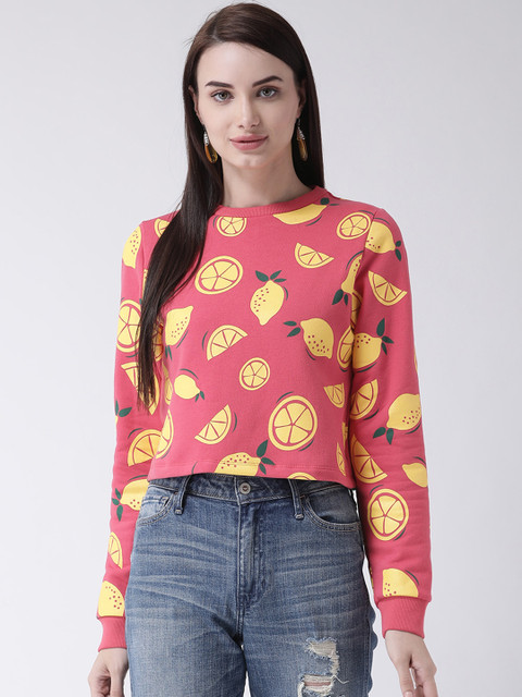 

Leo Sansini Women Pink & Yellow Printed Sweatshirt