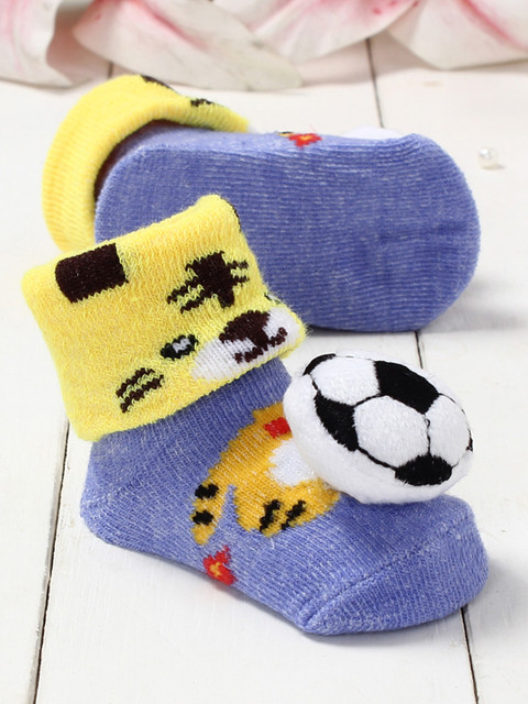

Walktrendy Infant Boys Blue & Yellow Football Applique Booties