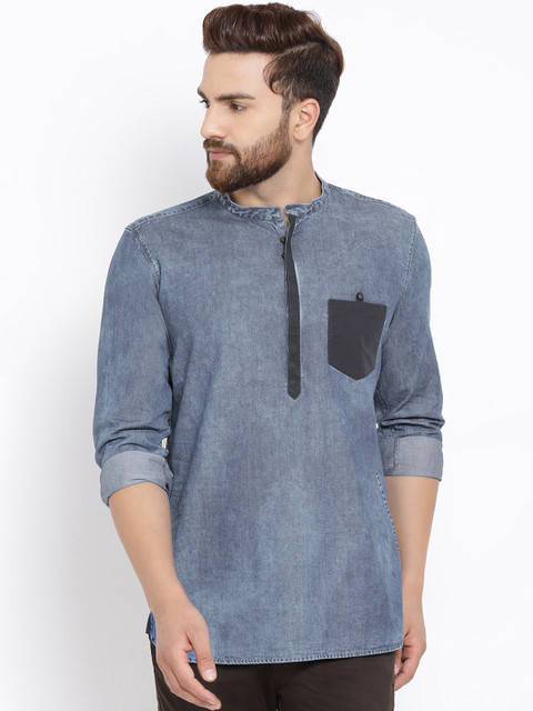 

Richlook Men Blue Slim Fit Faded Casual Shirt
