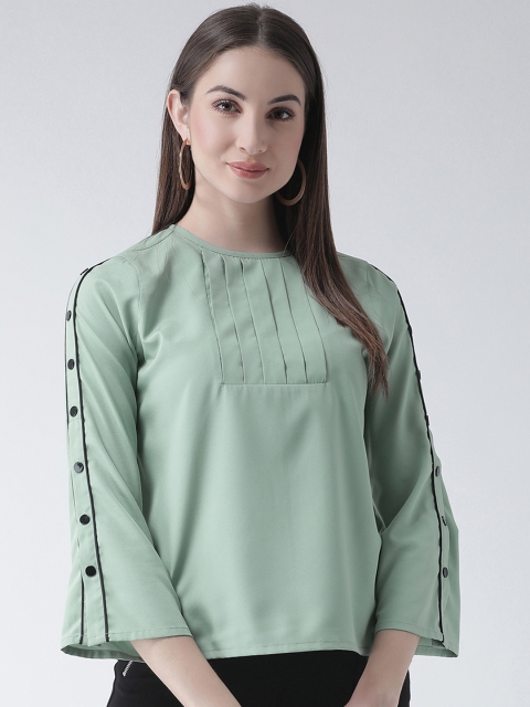 

Texco Women Green Embellished A-Line Top