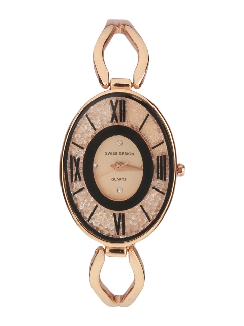 

Swiss Design Women Rose & Black Analogue Watch SDWatch-907-IPR