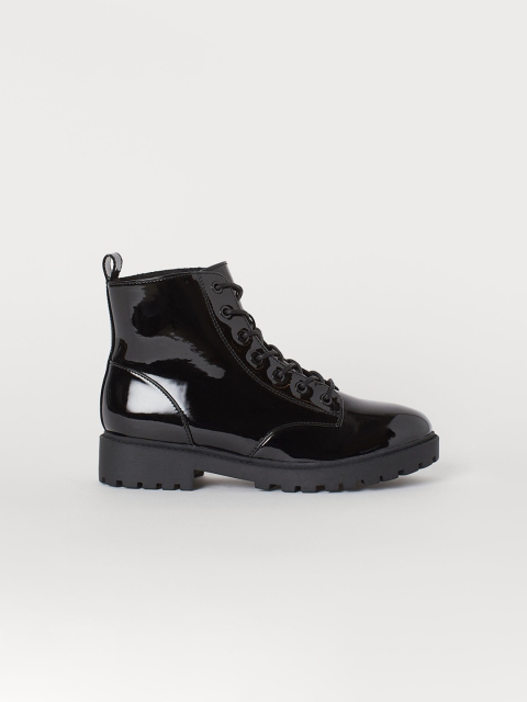 

H&M Women Black Pile-Lined Boots