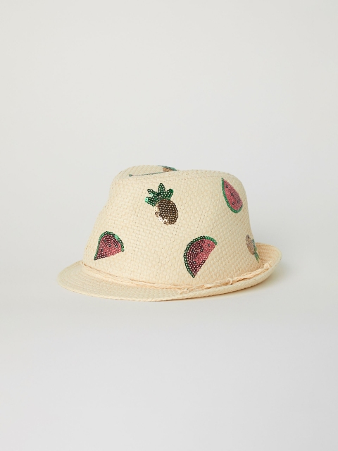 

H&M Girls Beige & Pink Straw Hat