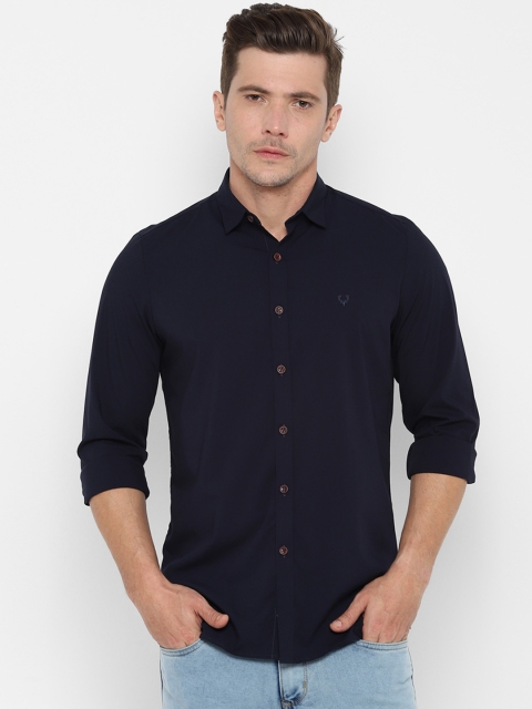 

Allen Solly Men Navy Blue Slim Fit Solid Casual Shirt
