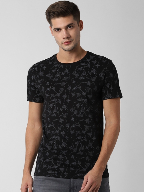 

Peter England Casuals Men Black Printed Round Neck T-shirt