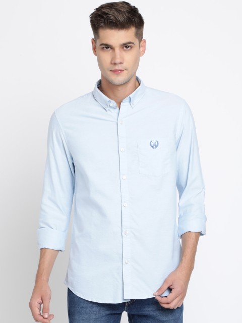 

TED HARBOR Men Blue Slim Fit Solid Casual Shirt